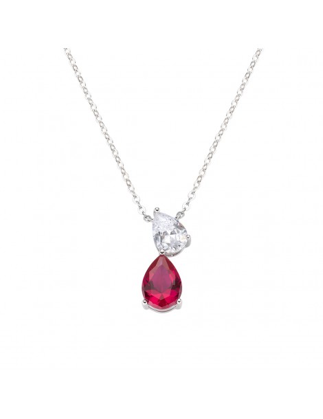 Amen | Stardust | Collana in argento 925‰ con zircone rosso e zircone bianco| N2GOBRBZ