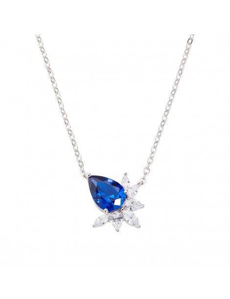 Amen | Stardust | Collana in argento 925‰ con zircone blu e zirconi bianchi | N1FIBBLBZ