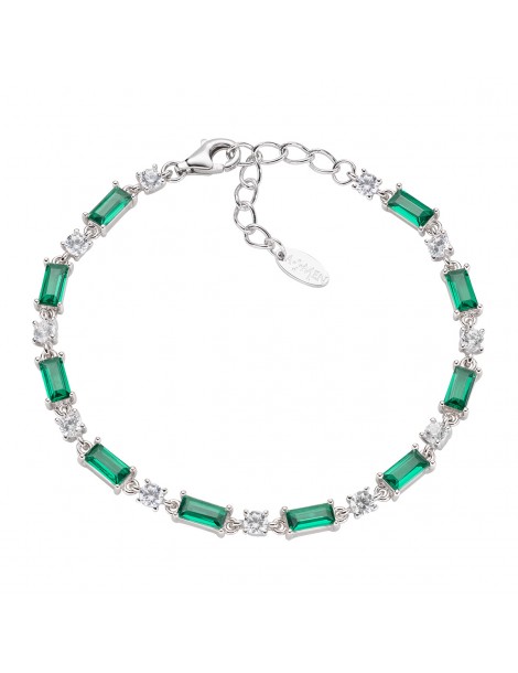 Amen | Stardust | Bracciale tennis in argento 925‰ con zirconi verdi e zirconi bianchi | BT2REBVBZ16