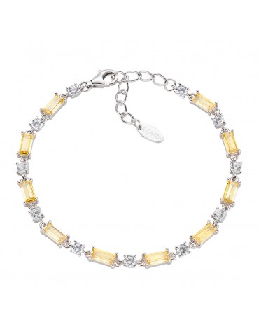 Amen | Stardust | Bracciale tennis in argento 925‰ con zirconi gialli e zirconi bianchi | BT2REBGBZ16