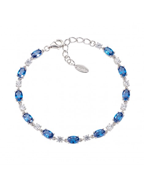 Amen | Stardust | Bracciale tennis in argento 925‰ con zirconi blu e zirconi bianchi | BT2OVBBLBZ16