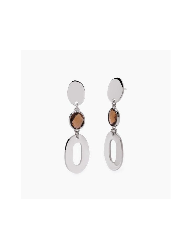 2Jewels | Orecchini in acciaio con glass smoky | 261352