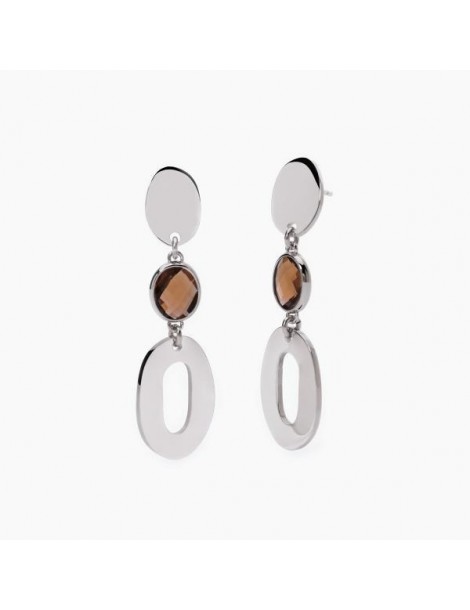 2Jewels | Orecchini in acciaio con glass smoky | 261352