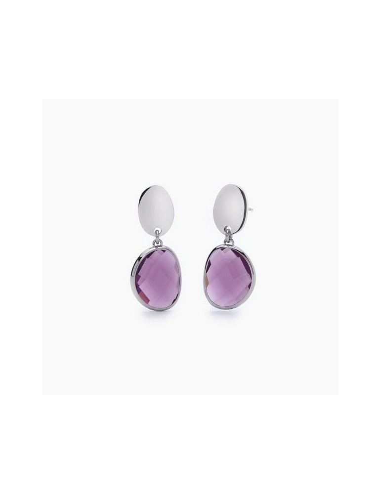 2Jewels | Orecchini in acciaio con glass viola | 261351