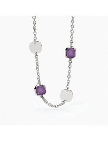 2Jewels | Collana in acciaio con elementi in glass viola | 251878