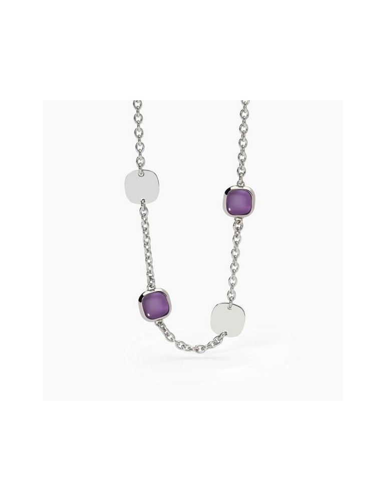 2Jewels | Collana in acciaio con elementi in glass viola | 251878