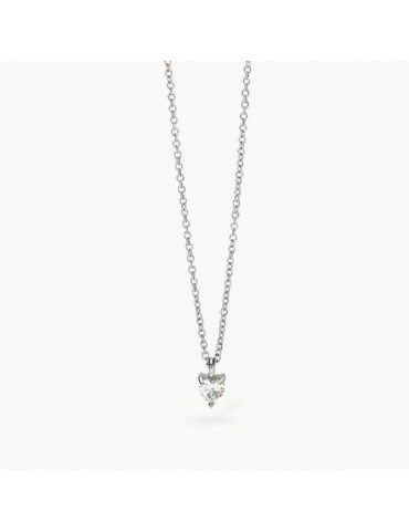 2Jewels | Collana in acciaio con cuore in zircone bianco | 251872