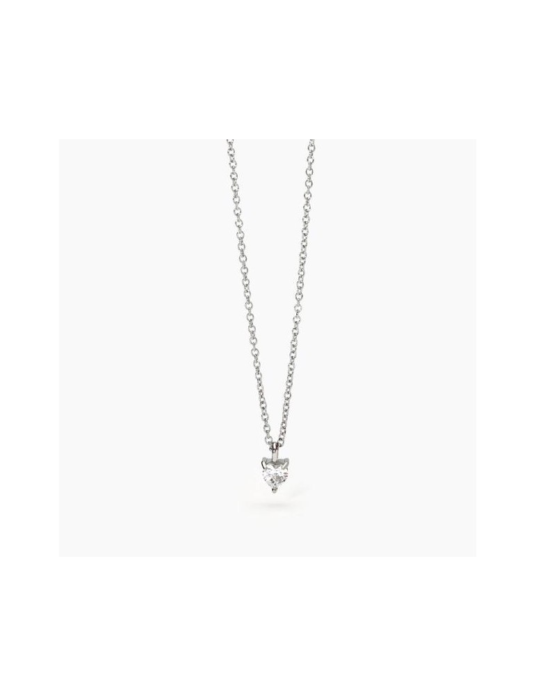 2Jewels | Collana in acciaio con cuore in zircone bianco | 251872