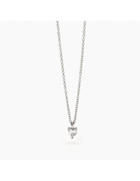 2Jewels | Collana in acciaio con cuore in zircone bianco | 251872