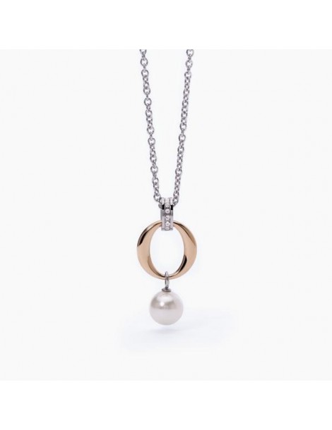 2Jewels | Collana in acciaio con perla sintetica e cristalli bianchi | 251831