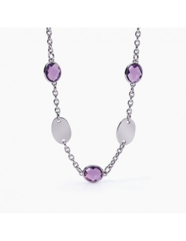 2Jewels | Collana in acciaio con elementi in glass viola | 251819