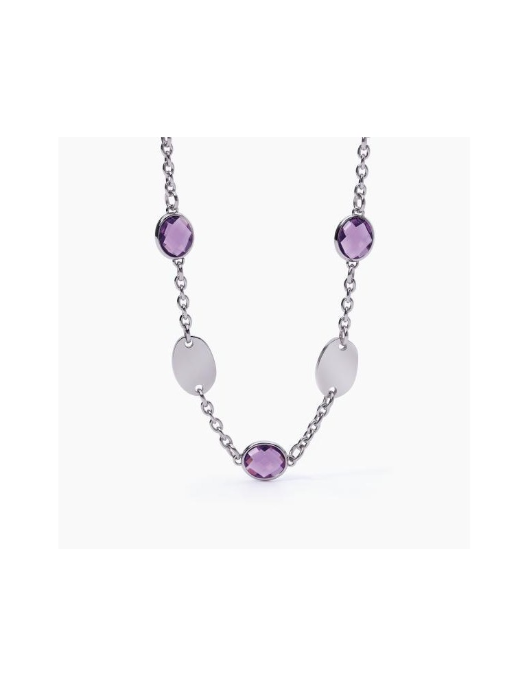 2Jewels | Collana in acciaio con elementi in glass viola | 251819