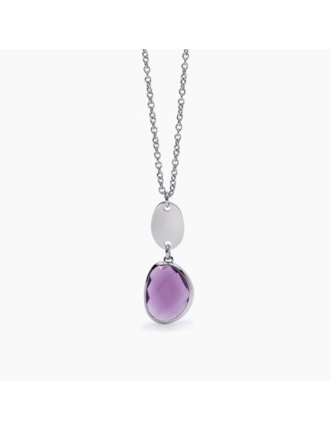 2Jewels | Collana in acciaio con glass viola | 251818