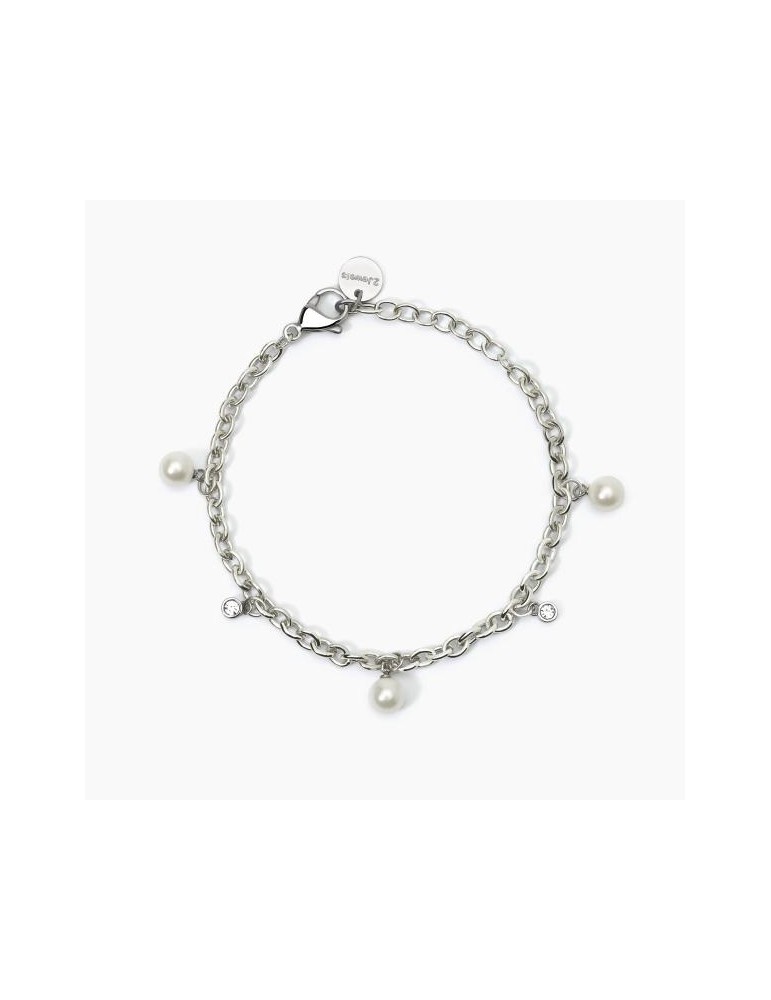 2Jewels | Bracciale in acciaio  con perle e cristalli bianchi | 232450