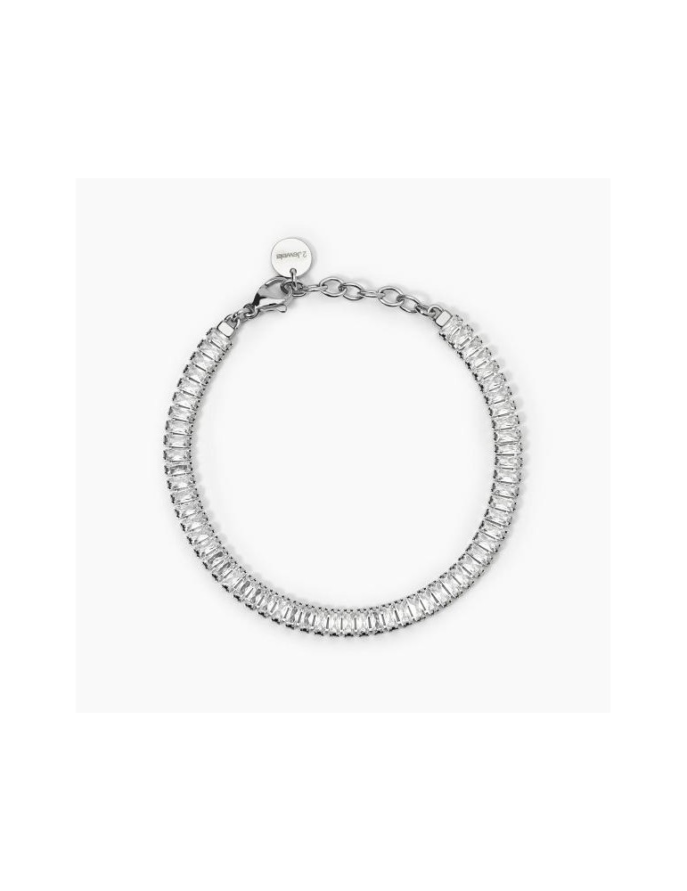 2Jewels | Bracciale tennis in acciaio con zirconi bianchi | 232430