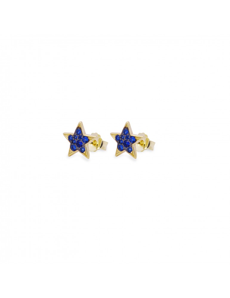 Rue Des Mille | Stardust | Orecchini stella in argento 925‰ dorato con zirconi blu | ORZ-018 M1 STE C AU