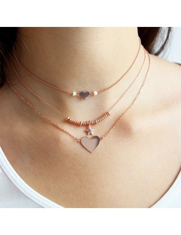 Rue Des Mille | I Sogni Son Desideri | Girocollo in argento 925‰ dorato con cuore | GR-001 CUO AU