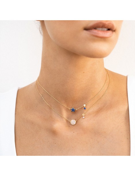 Rue Des Mille | Stardust Ten | Girocollo in argento 925‰ dorato con stella in pavè di zirconi blu | GRZ-018 M1 STE C AU