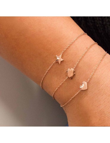 Rue Des Mille | I Sogni Son Desideri | Bracciale in argento 925‰ dorato con cuore | BR-002 CAT CUO AU