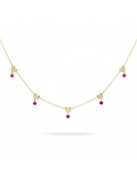 Rue Des Mille | Shapes | Girocollo in argento 925‰ dorato con zirconi fucsia | GRZ-020 M3 SV AU