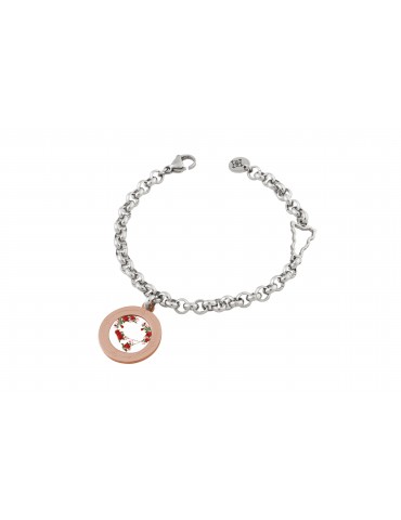 Camurria | A Tradizione | Rose Di Sicilia | Bracciale in acciaio con ciondolo decorato | CJ.BR49S.12