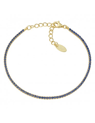 Amen | Tennis Mania | Bracciale tennis in argento 925‰ dorato con zirconi blu | BT1GBL17