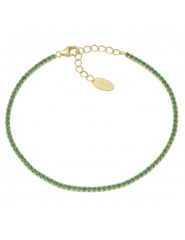 Amen | Tennis Mania | Bracciale tennis in argento 925‰ dorato con zirconi verdi | BT1GVE17