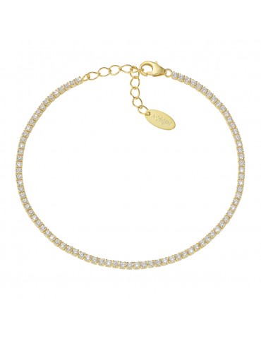 Amen | Tennis Mania | Bracciale tennis in argento 925‰ dorato con zirconi bianchi | BT1GB17