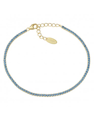 Amen | Tennis Mania | Bracciale tennis in argento 925‰ dorato con zirconi celesti | BT1GAC17