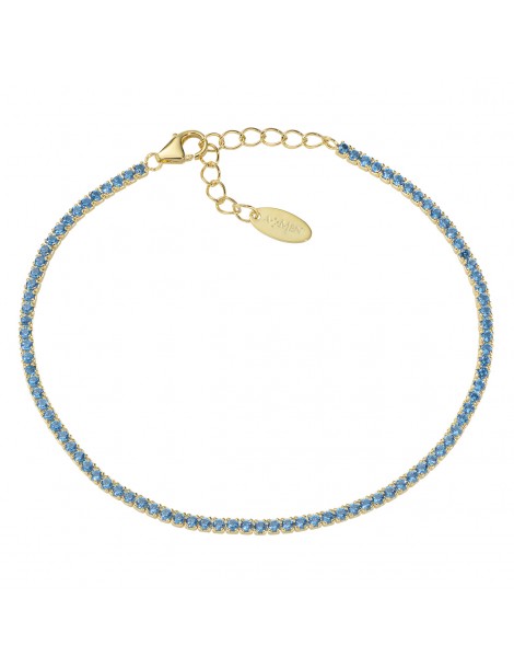 Amen | Tennis Mania | Bracciale tennis in argento 925‰ dorato con zirconi celesti | BT1GAC17