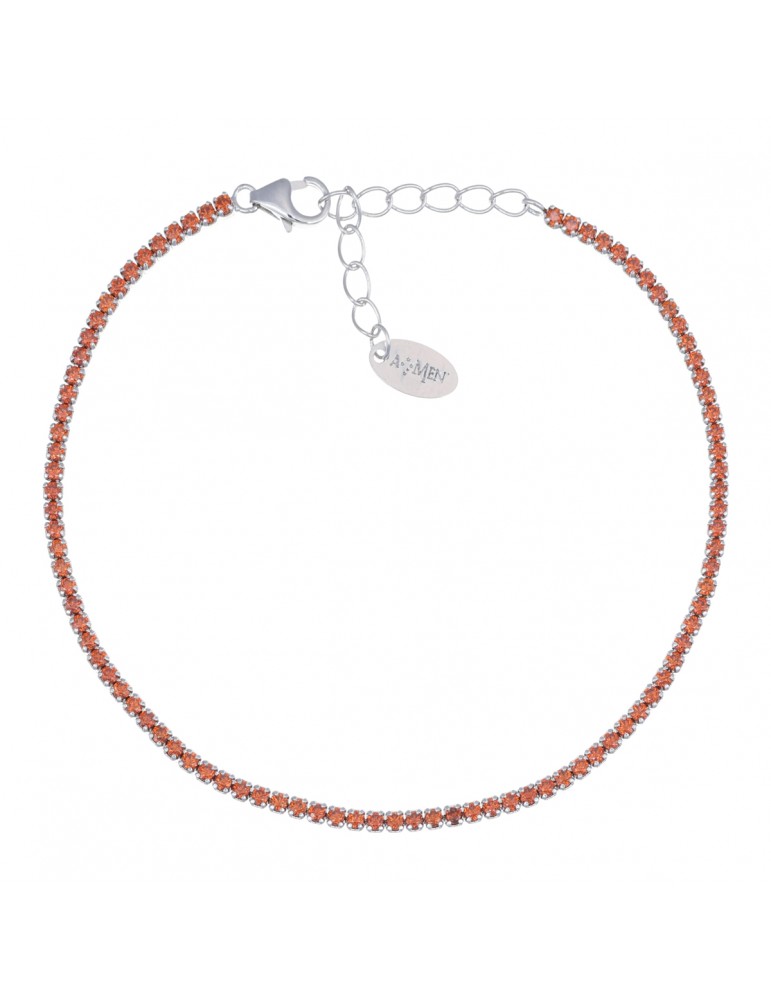 Amen | Tennis Mania | Bracciale tennis in argento 925‰ con zirconi arancioni | BT1BAR17