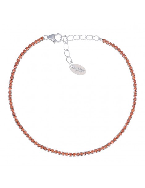 Amen | Tennis Mania | Bracciale tennis in argento 925‰ con zirconi arancioni | BT1BAR17