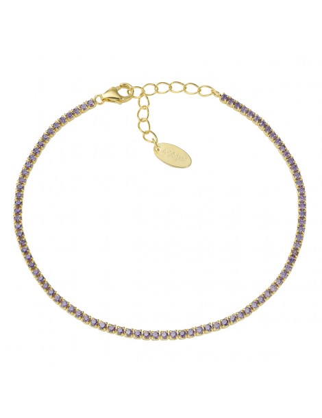 Amen | Tennis Mania | Bracciale tennis in argento 925‰ dorato con zirconi viola | BT1GVI17