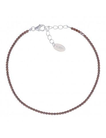 Amen | Tennis Mania | Bracciale tennis in argento 925‰ con zirconi marroni | BT1BMA17