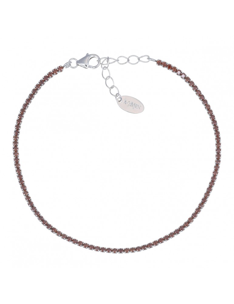 Amen | Tennis Mania | Bracciale tennis in argento 925‰ con zirconi marroni | BT1BMA17