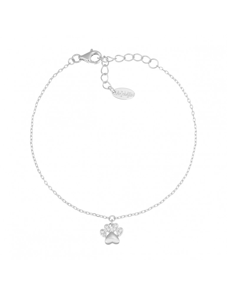 Amen | Coccole Luxury | Bracciale in argento 925‰ con zampetta e zirconi bianchi | BRZABBZ