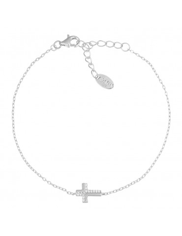 Amen | Croci | Bracciale in argento 925‰ con croce e zirconi bianchi | BRCROCBBZ