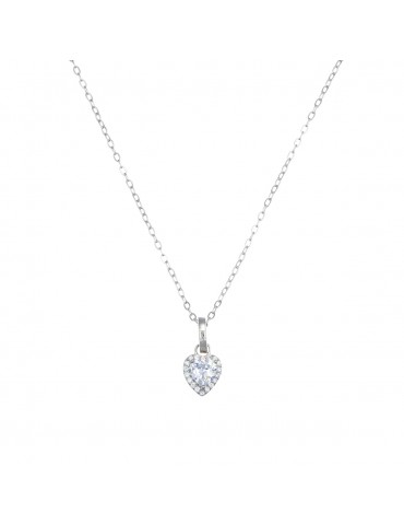 Amen | Diamonds | Collana in argento 925‰ con cuore e zirconi bianchi | CLTICSBBZ