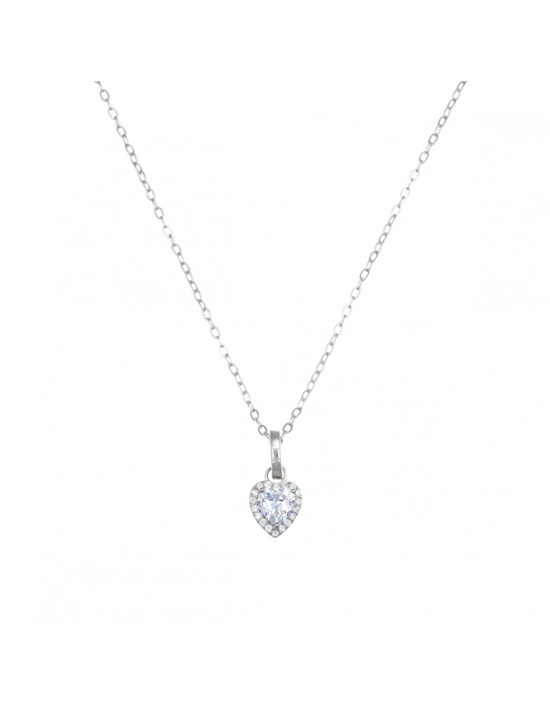 Amen | Diamonds | Collana in argento 925‰ con cuore e zirconi bianchi | CLTICSBBZ