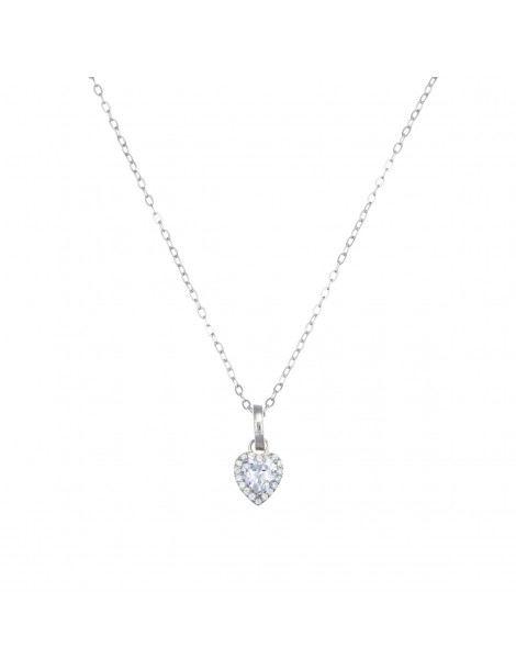 Amen | Diamonds | Collana in argento 925‰ con cuore e zirconi bianchi | CLTICSBBZ