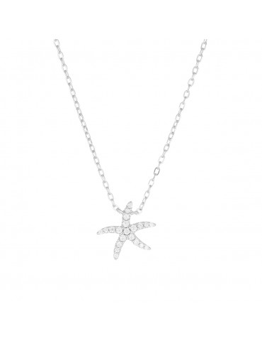 Amen | Coccole Luxury | Collana in argento 925‰ con stella marina e zirconi bianchi | CLSFBBZ