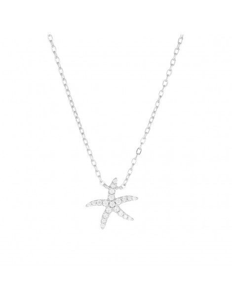 Amen | Coccole Luxury | Collana in argento 925‰ con stella marina e zirconi bianchi | CLSFBBZ