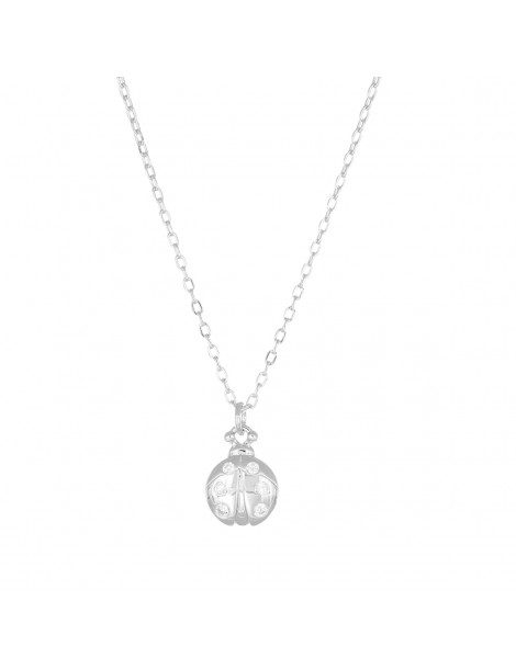 Amen | Coccole Luxury | Collana in argento 925‰ con coccinella e zirconi bianchi | CLCOBBZ