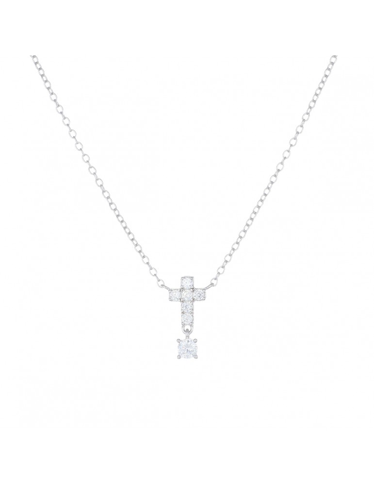 Amen | Croci | Collana in argento 925‰ con croce e zirconi bianchi | CLPCBBZ