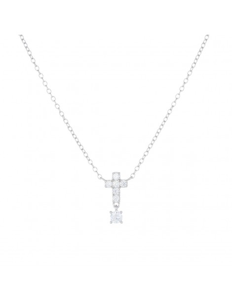 Amen | Croci | Collana in argento 925‰ con croce e zirconi bianchi | CLPCBBZ