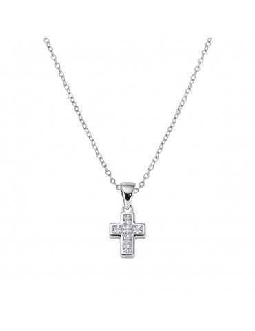 Amen | Croci | Collana in argento 925‰ con croce e zirconi bianchi | CLCCBBZ3