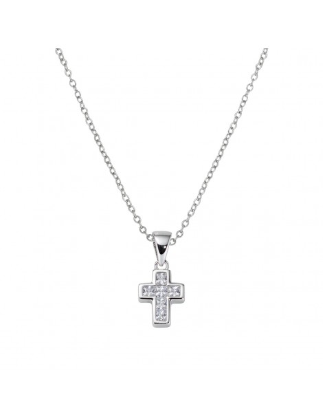 Amen | Croci | Collana in argento 925‰ con croce e zirconi bianchi | CLCCBBZ3