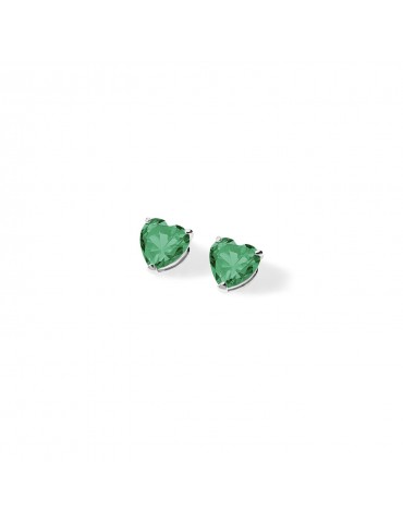 Ambrosia | Colore | Orecchini in Oro 750‰ con cuore in zircone verde | AOZ 465