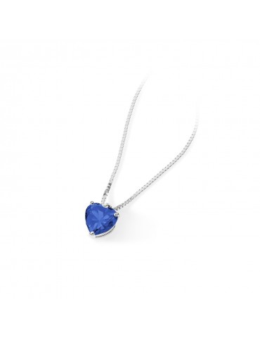 Ambrosia | Colore | Collana in Oro 750‰ con cuore in zircone blu | AGZ 350