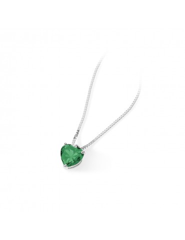 Ambrosia | Colore | Collana in Oro 750‰ con cuore in zircone verde | AGZ 351